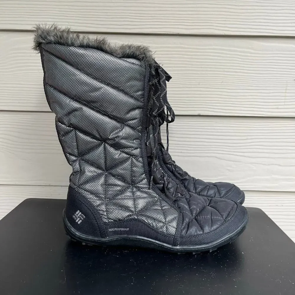 Columbia Women's Omni Heat Black Waterproof Quitled Winter Black Bloots Size 10